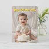 Sweet Baby Birthday Card – Instant Download 招待状 (スタンド正面)