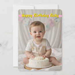 Sweet Baby Birthday Card – Instant Download 招待状