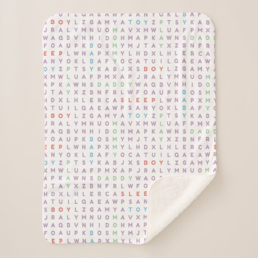 Sweet Baby Boy Alphabet ABCs Rich Warm Colors シェルパブランケット (正面)