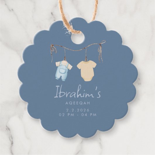 Sweet Baby Boy Aqeeqah Favor フェイバータグ (正面)