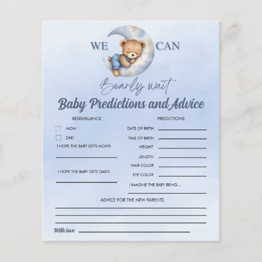 Sweet Baby Boy Teddy Bear Baby shower boy (正面)