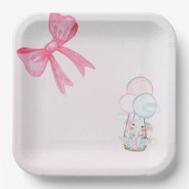 Sweet Baby Elephant Balloon – Pastel Baby Shower  ペーパープレート