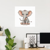 Sweet Baby Elephant Wall Art – Nursery Poster  ポスター (ホームオフィス)