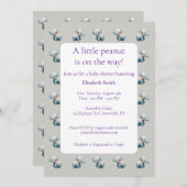 Sweet baby elephants newborn gift baby shower 招待状 (正面/裏面)