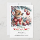 Sweet baby fawn Christmas kids invitation digital  招待状 (正面)