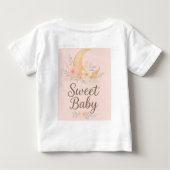 Sweet Baby Floral Moon Design – Gentle Pastel Nurs ベビーTシャツ (裏面)