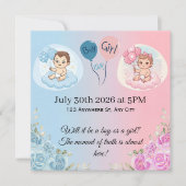 Sweet Baby Gender Reveal 招待状 (正面)