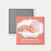 Sweet Baby Girl写真Birth Announcement Magnets マグネット (正面/裏面)