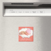 Sweet Baby Girl写真Birth Announcement Magnets マグネット (インサイチュ (食洗機))
