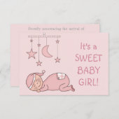 Sweet Baby Girl誕生のお知らせ 案内状 (正面/裏面)