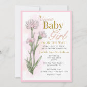 Sweet Baby Girl Baby Shower  招待状 (正面)