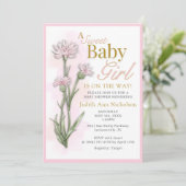 Sweet Baby Girl Baby Shower  招待状 (スタンド正面)