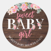Sweet Baby Girl Floral Round Sticker ラウンドシール (正面)