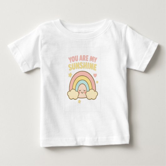 Sweet Baby Girl – Pastel Rainbow Charm  ベビーTシャツ (正面)