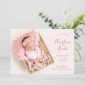Sweet Baby Girl Photo Birth Announcements (スタンド正面)