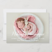 Sweet Baby Girl Photo Birth Announcements (正面)