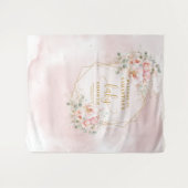 Sweet Baby Girl sage green gold glitter backdrop タペストリー (正面(横))