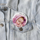 Sweet Baby Girl Watercolor Expectant Mom to Be 缶バッジ (インサイチュ)