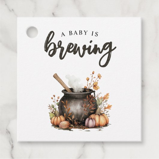 Sweet Baby Is Brewing ハロウィンベビーシャワー フェイバータグ (正面)