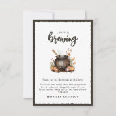 Sweet Baby Is Brewing Halloween Baby Shower サンキューカード (正面)