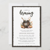 Sweet Baby Is Brewing Halloween Baby Shower 招待状 (正面)