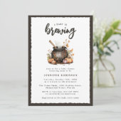 Sweet Baby Is Brewing Halloween Baby Shower 招待状 (スタンド正面)