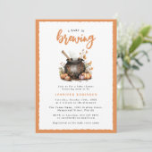 Sweet Baby Is Brewing Halloween Baby Shower 招待状 (スタンド正面)