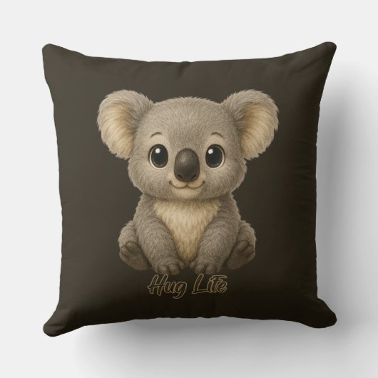 Sweet Baby Koala Throw Pillow クッション (裏面)