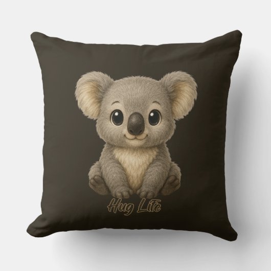 Sweet Baby Koala Throw Pillow クッション (正面)