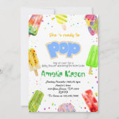 Sweet Baby on the Way | Ice Cream Pop Baby Shower 招待状 (正面)