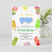 Sweet Baby on the Way | Ice Cream Pop Baby Shower 招待状 (スタンド正面)