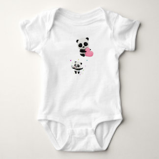 Sweet Baby Panda Cushion | Two Happy Pandas Pillow ベビーボディスーツ