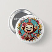 Sweet Baby Peace Monkey Button 缶バッジ (正面&裏面)