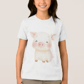 Sweet Baby Pig Illustration  トライブレンドＴシャツ (正面)