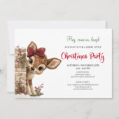 Sweet baby reindeer digital download party invite 招待状 (正面)