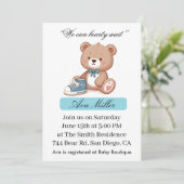 Sweet Baby Shower Invitation | Cute Bear Theme 招待状 (スタンド正面)