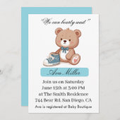 Sweet Baby Shower Invitation | Cute Bear Theme 招待状 (正面/裏面)