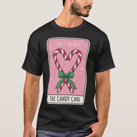 Sweet Balance Candy Cane Heart Christmas Tシャツ (正面)
