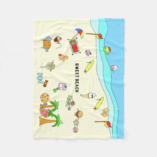 SWEET BEACH フリースブランケット (正面)