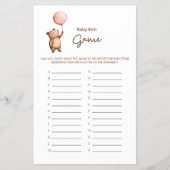 Sweet Bear Baby Shower Game Guessing Activity チラシ (正面)