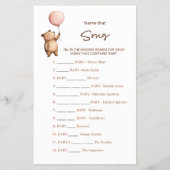 Sweet Bear Baby Shower Name That Song Game  チラシ (正面)