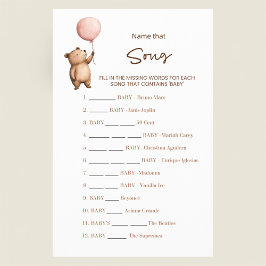 Sweet Bear Baby Shower Name That Song Game  チラシ
