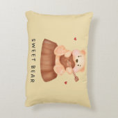 Sweet Bear Cotton Throw Accent Pillow アクセントクッション (裏面(縦))