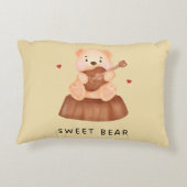 Sweet Bear Cotton Throw Accent Pillow アクセントクッション (裏面)