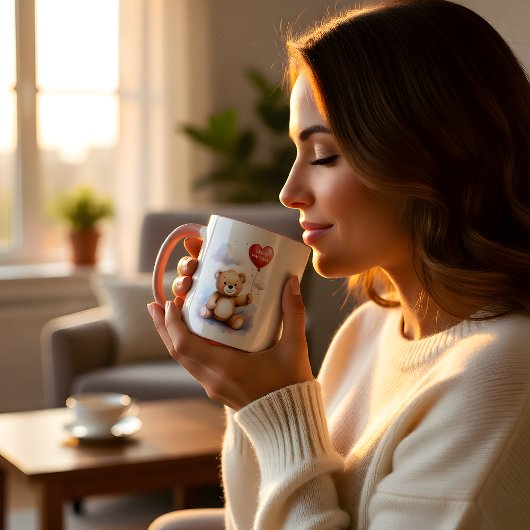 Sweet Bear Heart Balloon I Love My Mom マグカップ