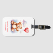 Sweet Bear Heart Balloon Travel Mom ラゲッジタグ (正面横)