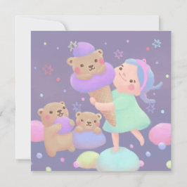 Sweet Bear Ice Cream Illustration シーズンカード