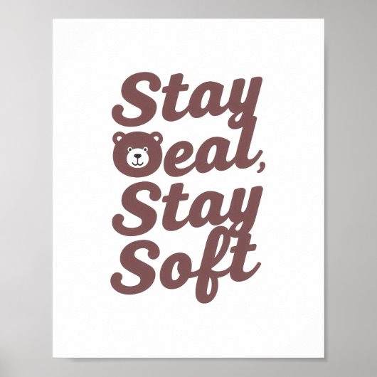 Sweet Bear in a Hoodie Positive Message ポスター (正面)