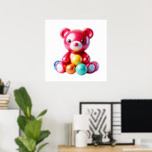 Sweet Bear Plush Doll Wall Art Poster for Modern C ポスター (ホームオフィス)