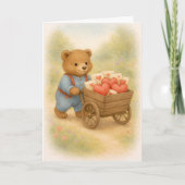 Sweet Bear Valentine Hearts | Whimsical Woodland  カード (正面)